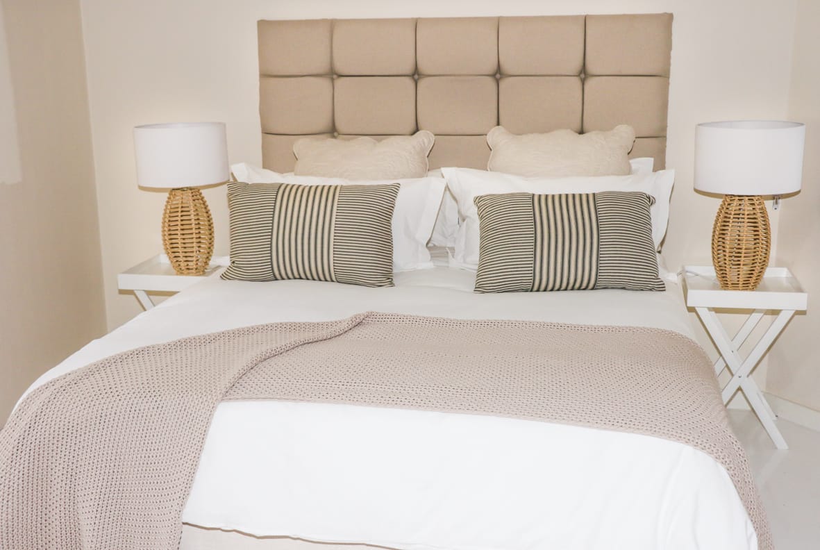 Bedroom styling with neutral layers