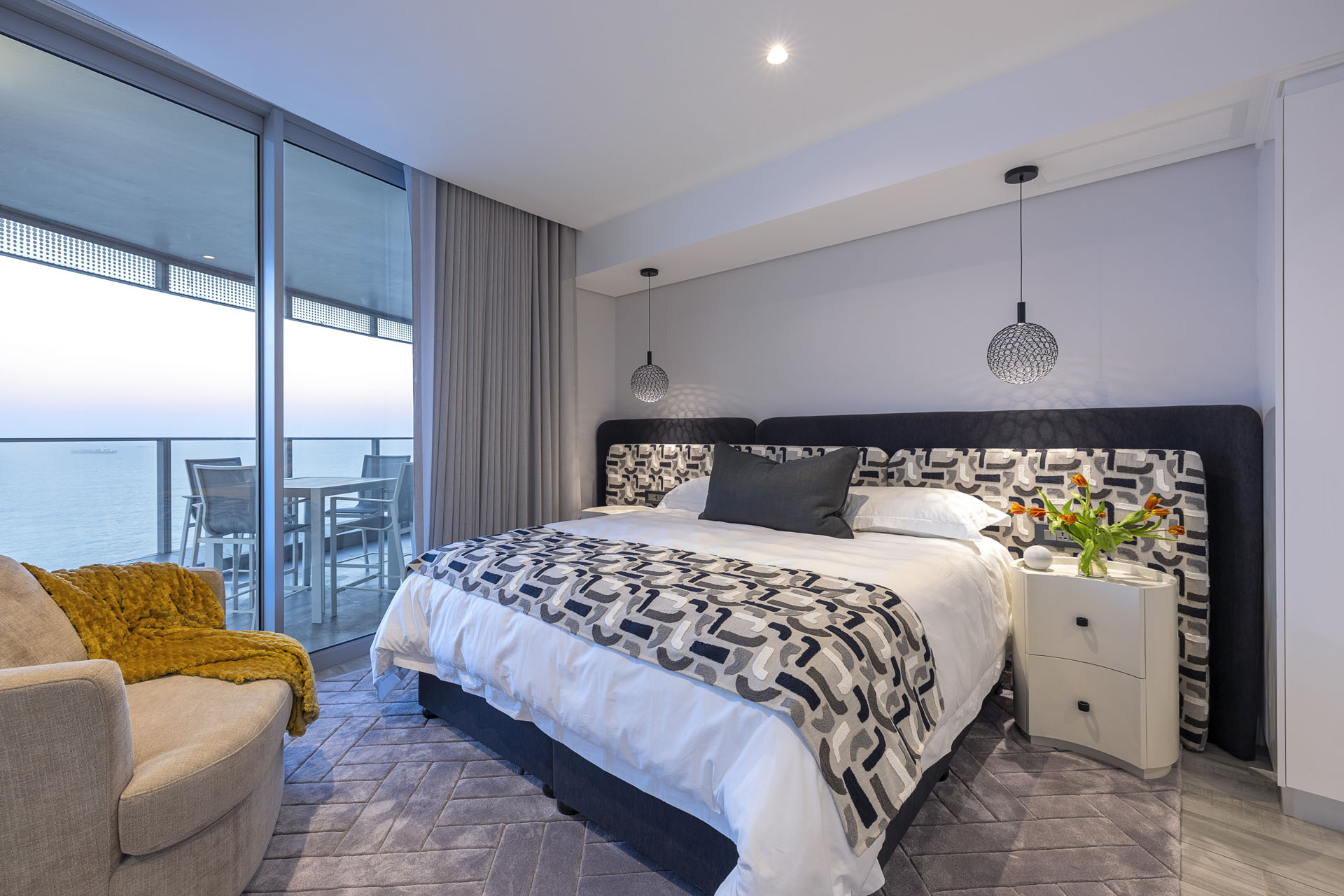Master bedroom with ocean views