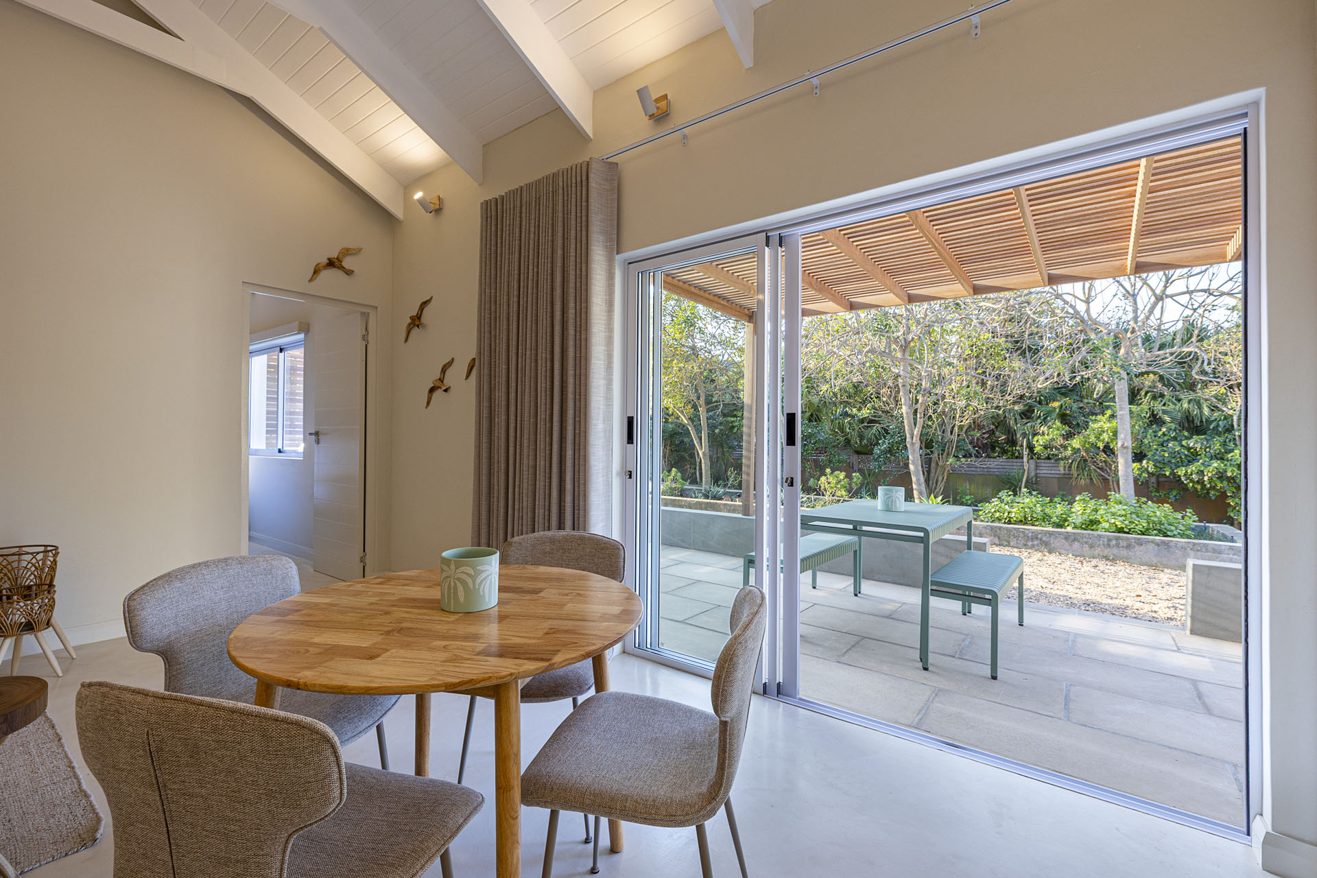 Dining room detail with coastal finishes